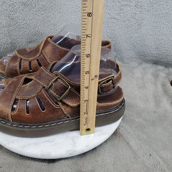 Arizona Shoes Womens Size 7.5 Brown Leather Vintage Chunky Y2K Sandals - Picture 4 of 10